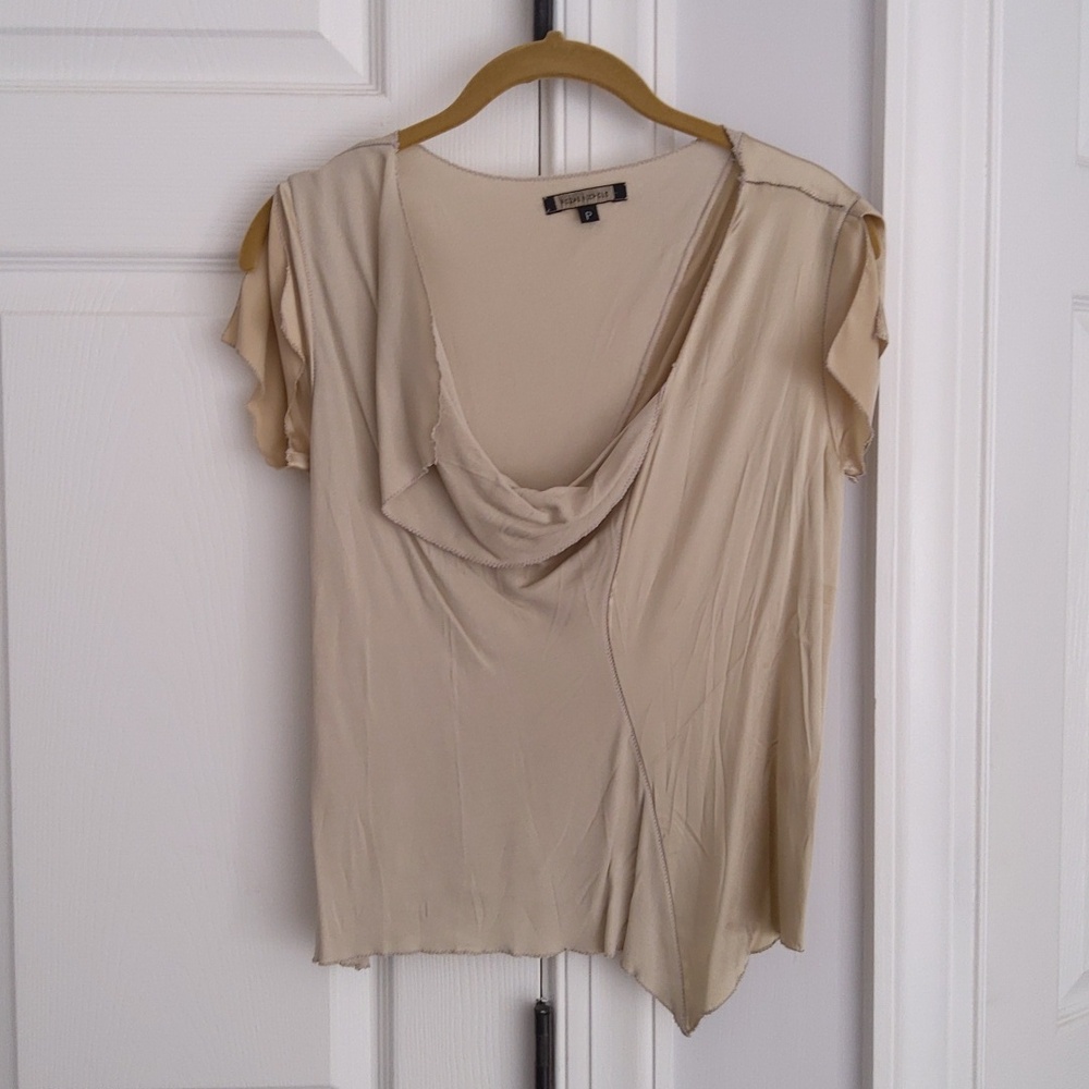ROZAE NICHOLS💥Nwot💥Beige Silk Draped Top